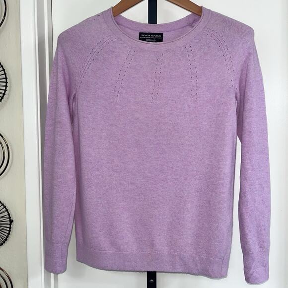 Banana Republic Womens Cashmere Extra Fine Merino Wool Sweater - Purple, Size XS - Picture 1 of 7
